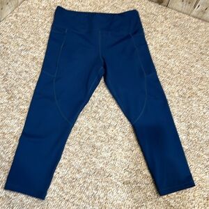 ZYIA Active Blue Crop Workout leggings w/ side pockets NWOT size 8-10